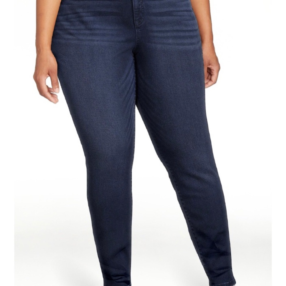 TERRA & SKY Womens Jeans Size 22W Petite High Rise Skinny Jeans Distressed  New